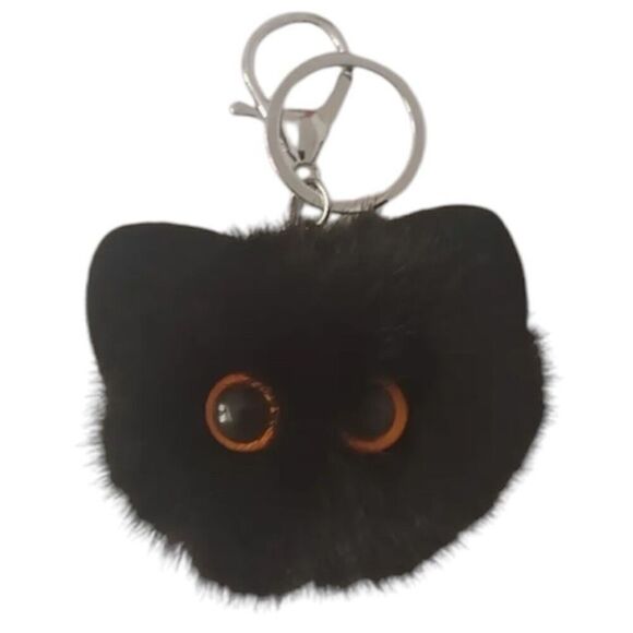 3 Darling Furry Kitty Cat Bag Charms or Keychains NWT - Picture 4 of 5